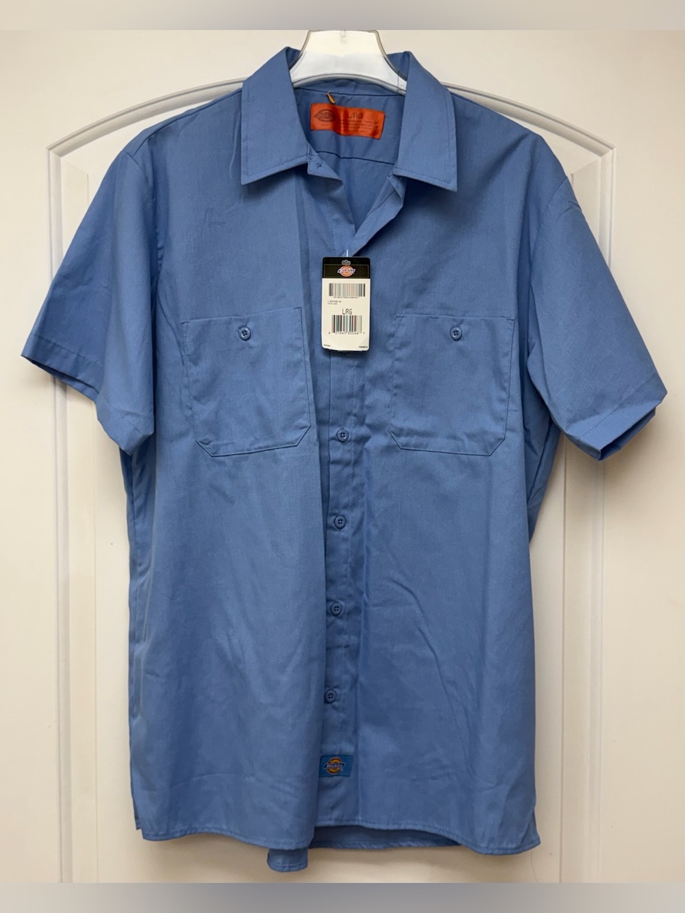 138: Dickies Short Sleeve Work Shirt in Blue - Large